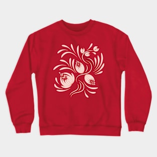 Abstract folk floral art. Flowers print, poster. Crewneck Sweatshirt